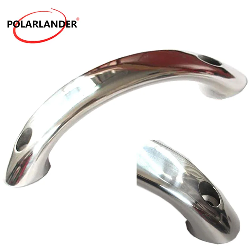 

Boat Door Hatch Grab Handle Hand Rail 6-1/2" Oval Base Marinethrough Hole with 2 Studs Stainless Steel 316 Marine Hardware