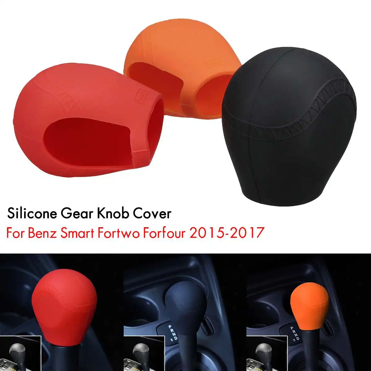 

Silicone Car Gear Shift Knob Cover Gear Head Covers Skin For Benz Smart Fortwo Forfour 2015 2016 2017