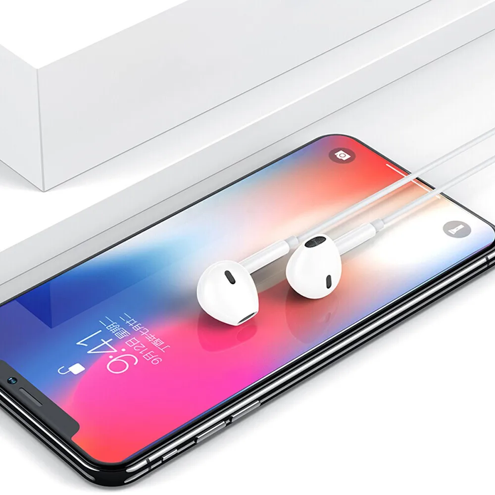 

KISSCASE 3.5mm Volume Control Earphone Wire Earphone For iPhone 6 6S Music Earbud Stereo Headphone Mic Headset For Xiaomi Huawei