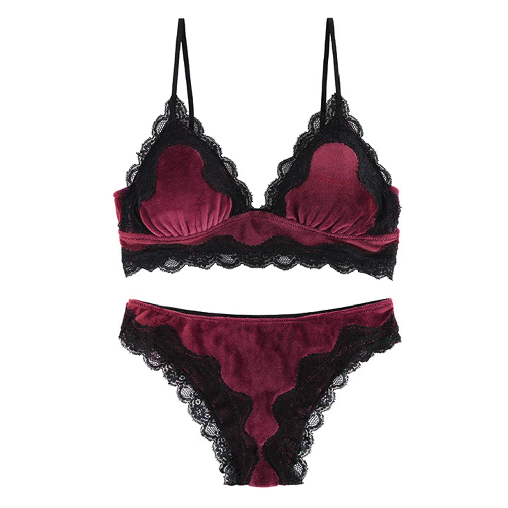 Woman Sexy Lace Lingerie Set Velvet Seamless Bra+Brief Solid Thin Patchwork Adjustable Panty Underwear Set Elegant Bralette#128 Woman Sexy Lace Lingerie Set Velvet Seamless Bra+Brief Solid Thin Patchwork Adjustable Panty Underwear Set Elegant Bralette#128