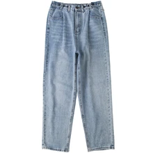 Джинсы бойфренда женские прямые джинсовые брюки джинсы с высокой талией женские свободные синие брюки для женщин повседневные винтажные брюки