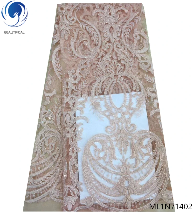 

BEAUTIFICAL african lace nigerian lace fabrics african for wedding dresses latest african laces 2019 with sequins ML1N714