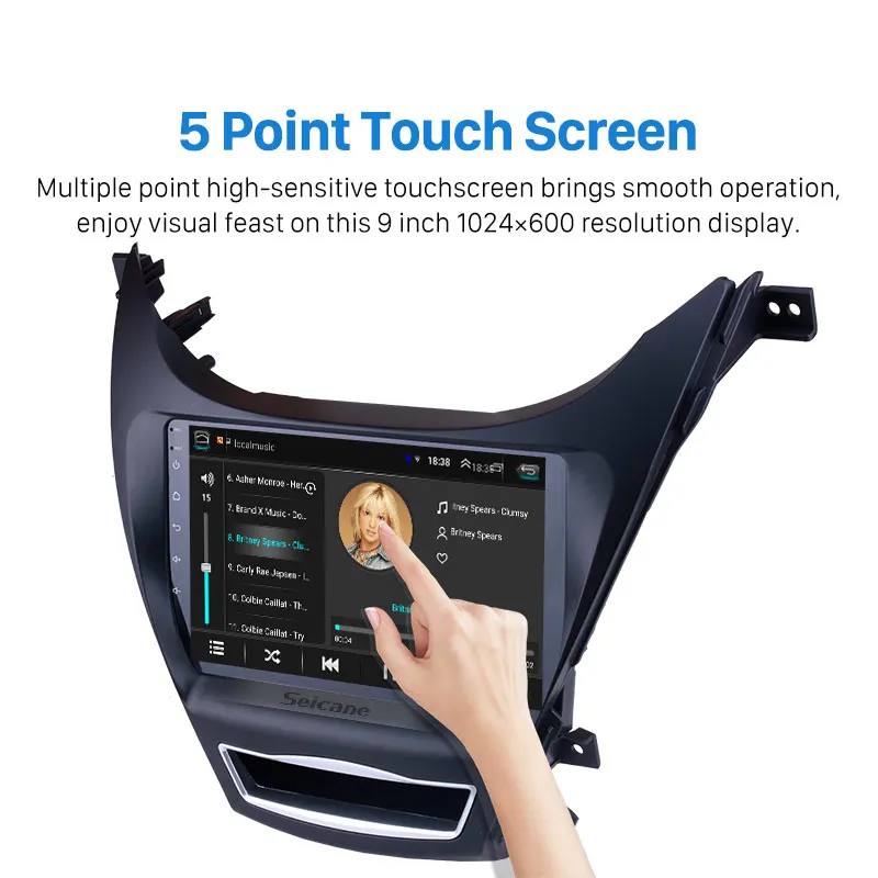 Perfect Seicane Android 8.1 for 2012-2014 Hyundai Elantra 9" HD Touchscreen Radio Bluetooth GPS Navigation Multimedia Player SWC 2