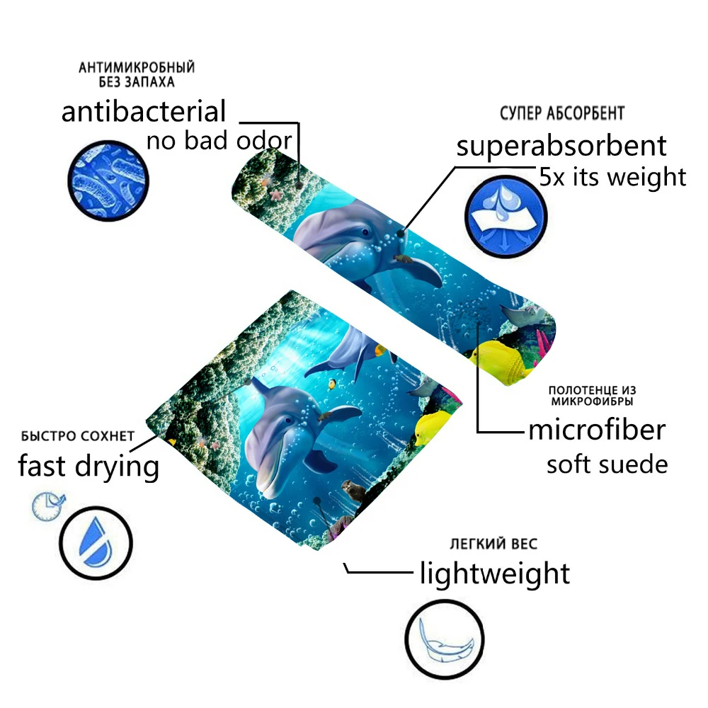 Microfine микрофибра банное полотенце s 70x140 Большое пляжное полотенце Suana спортивное полотенце Dophin пляжное одеяло для песчаного лета
