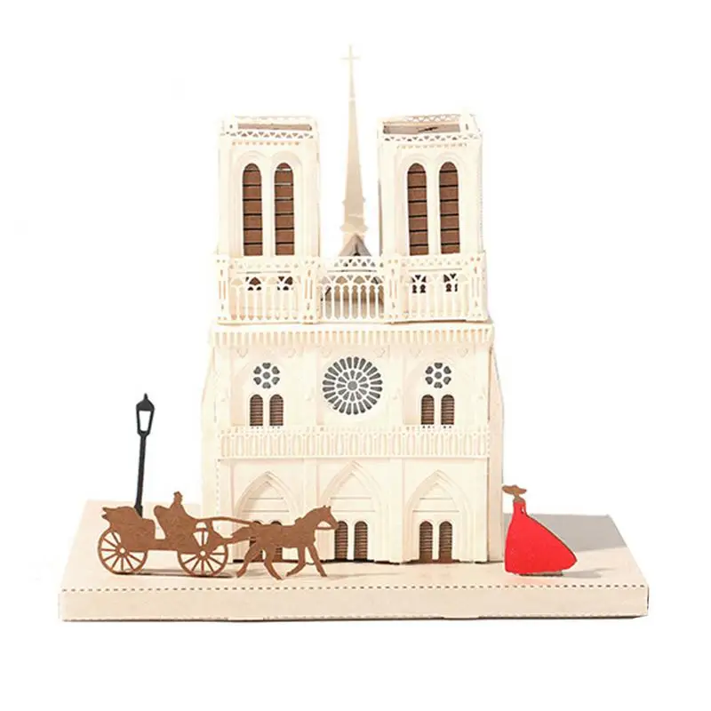 

Kids Model Building Toys Innovative Notre Dame de Paris Paper Sculpture Building Model Gothic Craft Model Building Architecture