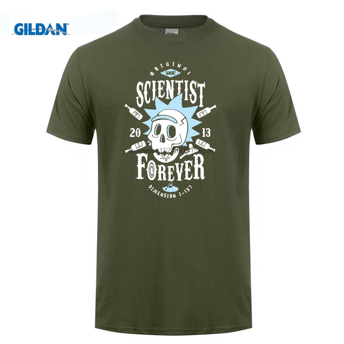 

GILDAN Casual men t-shirt Rick and Morty Peace among worlds brand-clothing Rick Morty Scientist Forever T shirt