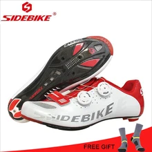 SIDEBIKE Carbon Fiber Road Cycling Shoes Breathable Ultralight Bicycle Shoes Self-Locking Cycle Sneaker Sapatilha Ciclismo