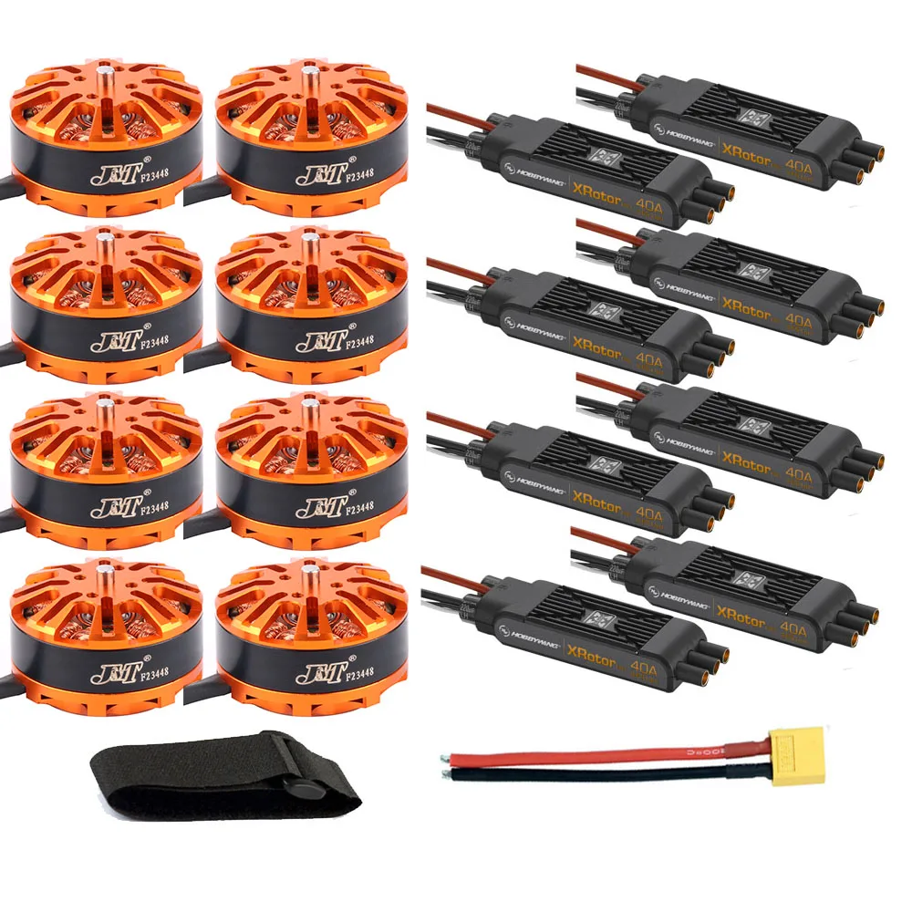 

DIY 8-axle Aircraft Drone Motor Combo 8pcs 3508 380kv Motor + 8pcs Hobbywing XRotor Pro 40A ESC + XT60 Connector+Fastening Tape