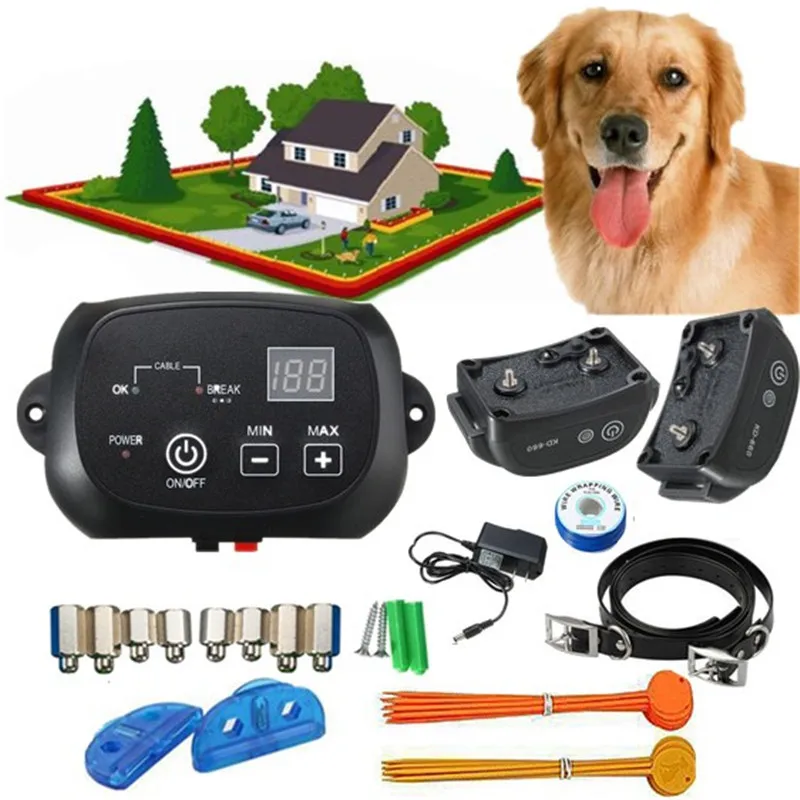 

Electric Dog Fence for 1/2/3 Dogs Wireless Shock Collar Waterproof Hiddens System 5000 Square Meters Range