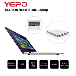 YEPO 737G 15,6 ''4 ядра 4 GB DDR + 64 GB EMMC Windows 10 Intel вишня x5-Z8350 Тетрадь 15,6 дюйма FHD Экран