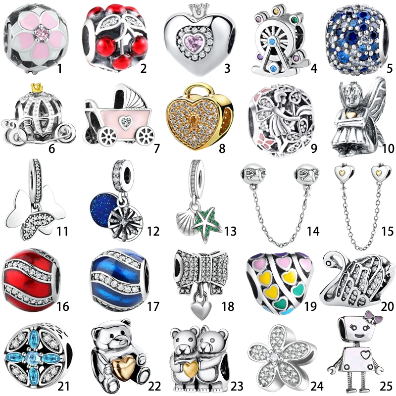 European S925 Silver Charms Pandant Bead Fit Sterling Silver Bracelets Bangles Chain Original Fashion DIY Jewelry Making Gift European S925 Silver Charms Pandant Bead Fit Sterling Silver Bracelets Bangles Chain Original Fashion DIY Jewelry Making Gift