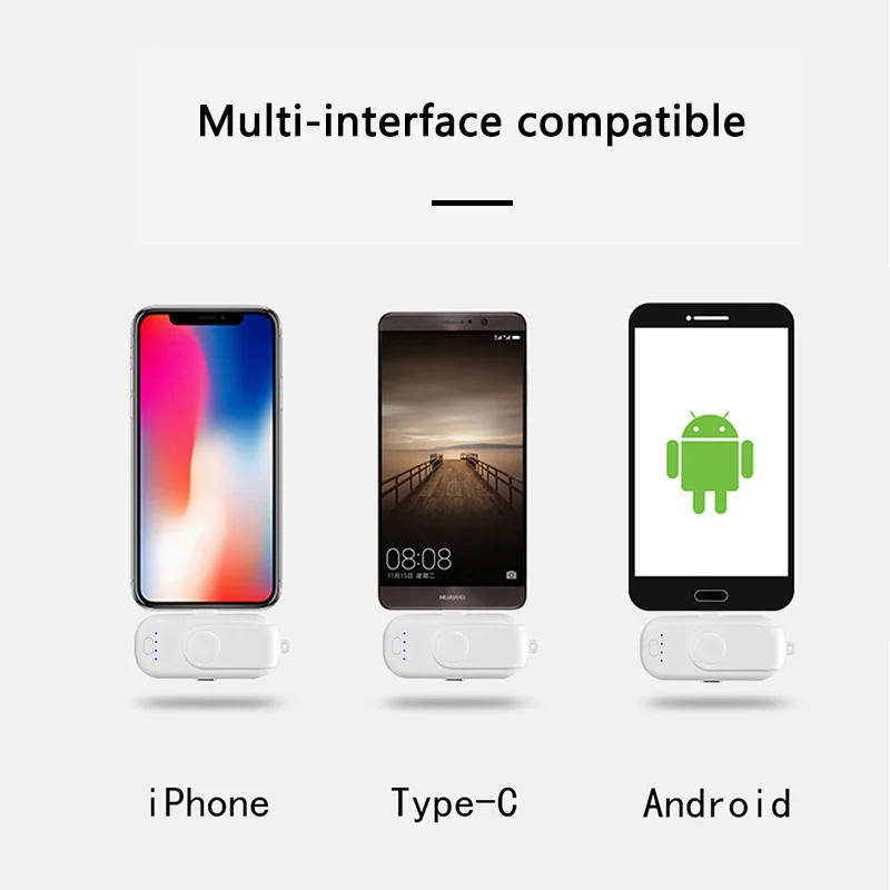 ALBB Магнитный внешний аккумулятор для IPhone/Micro USB/Type C 1000 мАч мини магнит зарядное