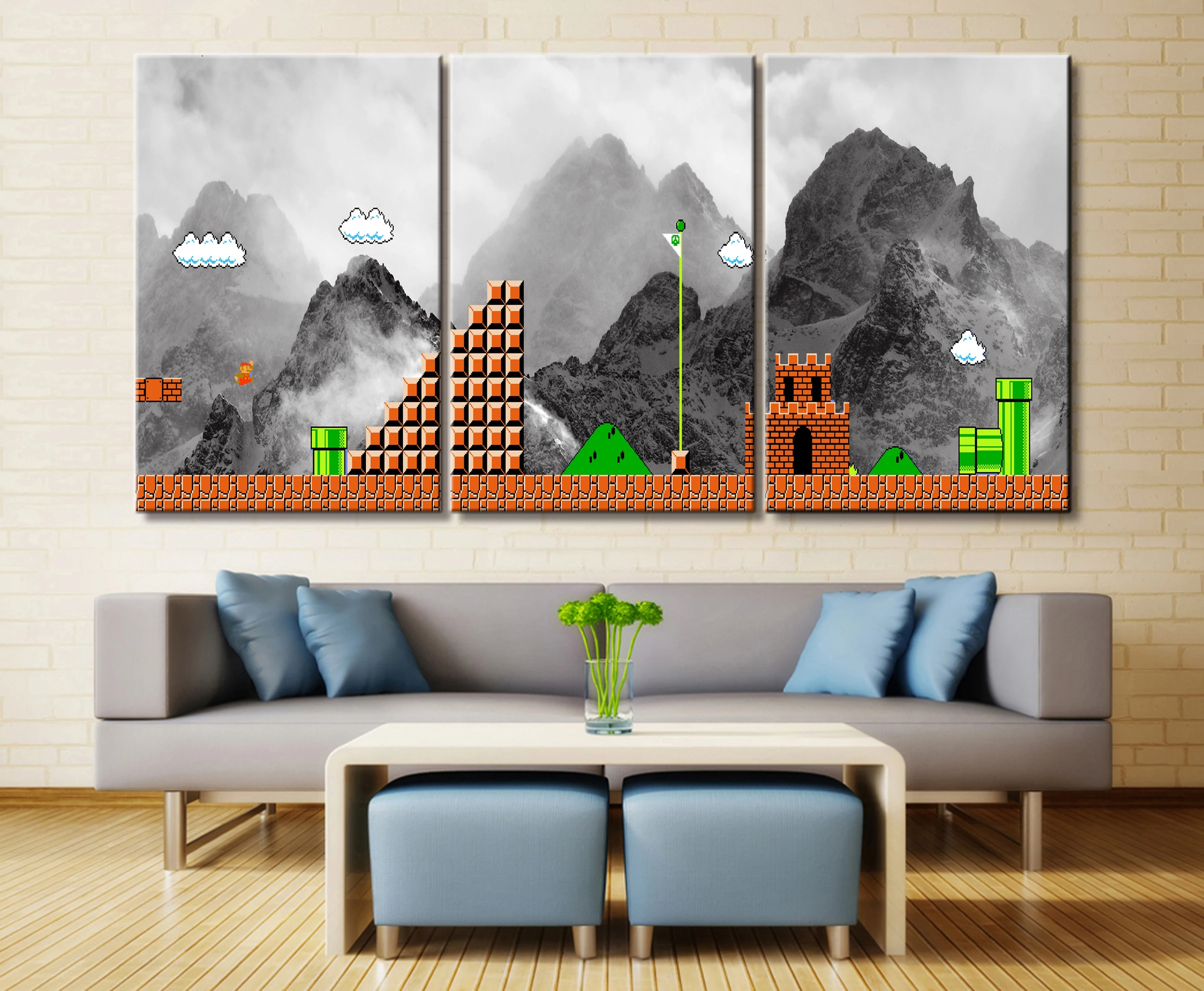 

Home Decor Modular Canvas Picture 5 Piece Supre Mario Game Painting Poster Wall For Home Canvas Painting Wholesale