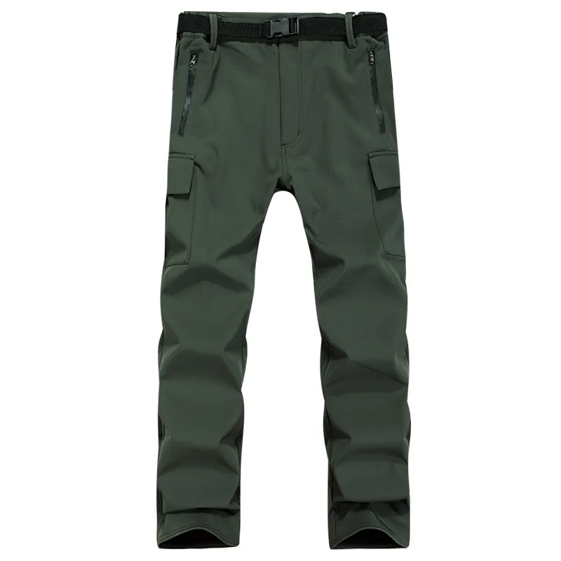 HEWOLF de los hombres de invierno al aire libre pantalones de senderismo dentro de pantalones de lana pantalones impermeable a prueba de viento Camping senderismo pesca Pantalones