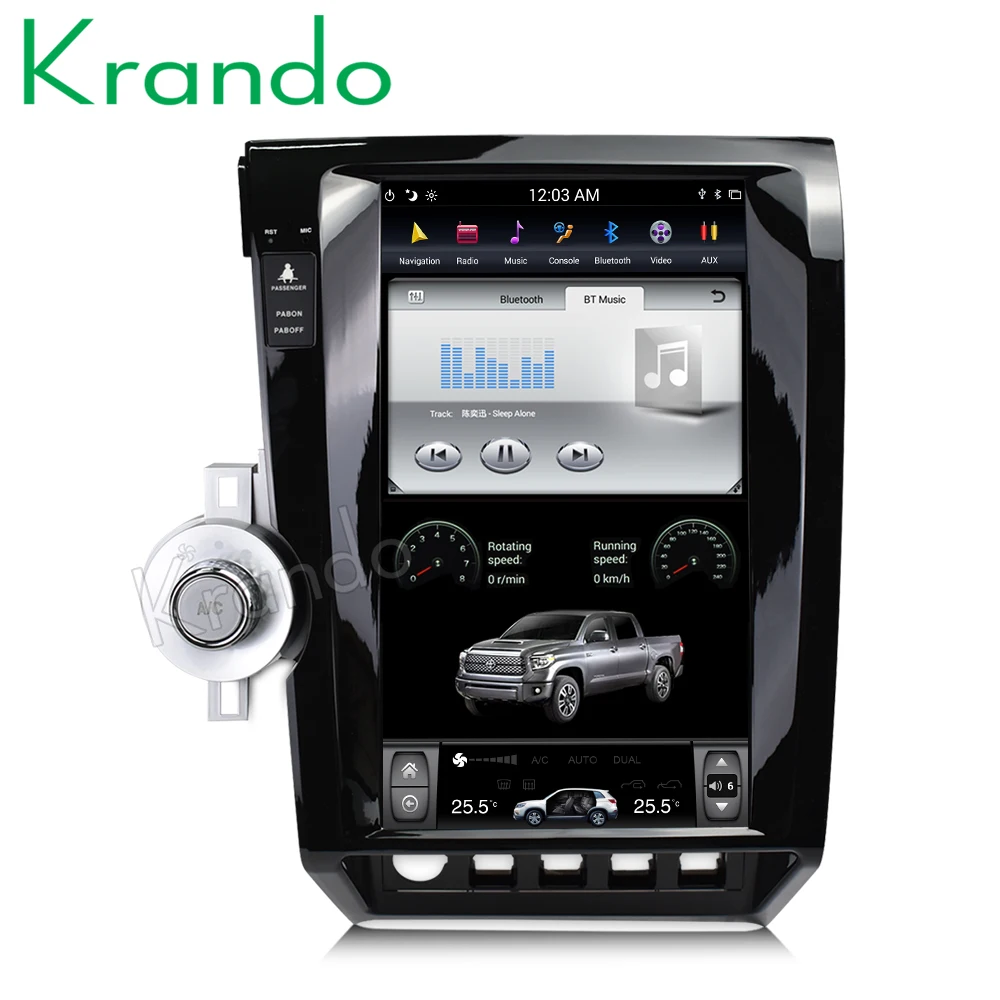 Flash Deal Krando Android 8.1 13.6" Tesla Vertical screen car audio radio gps navigation for Toyota tundra 2007-2011 multimedia system 3