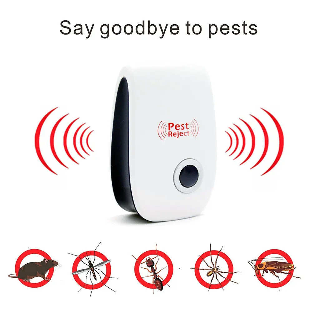 Anti Mosquito Ultrasonic Pest Reject Electronic Mouse Repeller Insect Killer US 