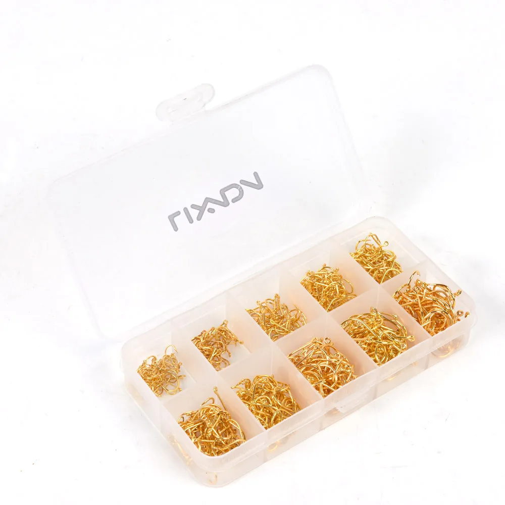 Lixada 600/500pcs Рыболовный крючок рыбацкие Крючки с отверстием рыболовные