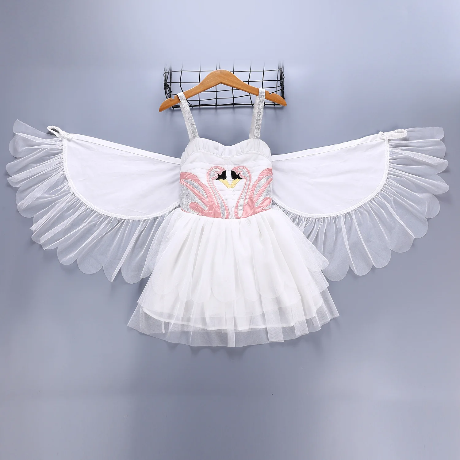 

angel wing KIDS GIRLS DRESSES SWAN WINGS PRINCESS TUTU DRESSES PARTY COSTUME FLAMINGOS DANCE CLOTHES birthday tutu dress