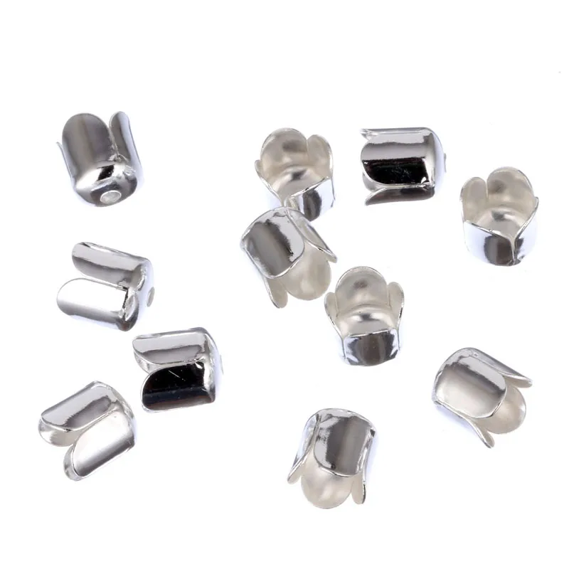 

7mm 50pcs/lot DIY Findings laciness Wholesale Diameter Inner Tassel Caps Metal Gold/Silver Jewelry Marking