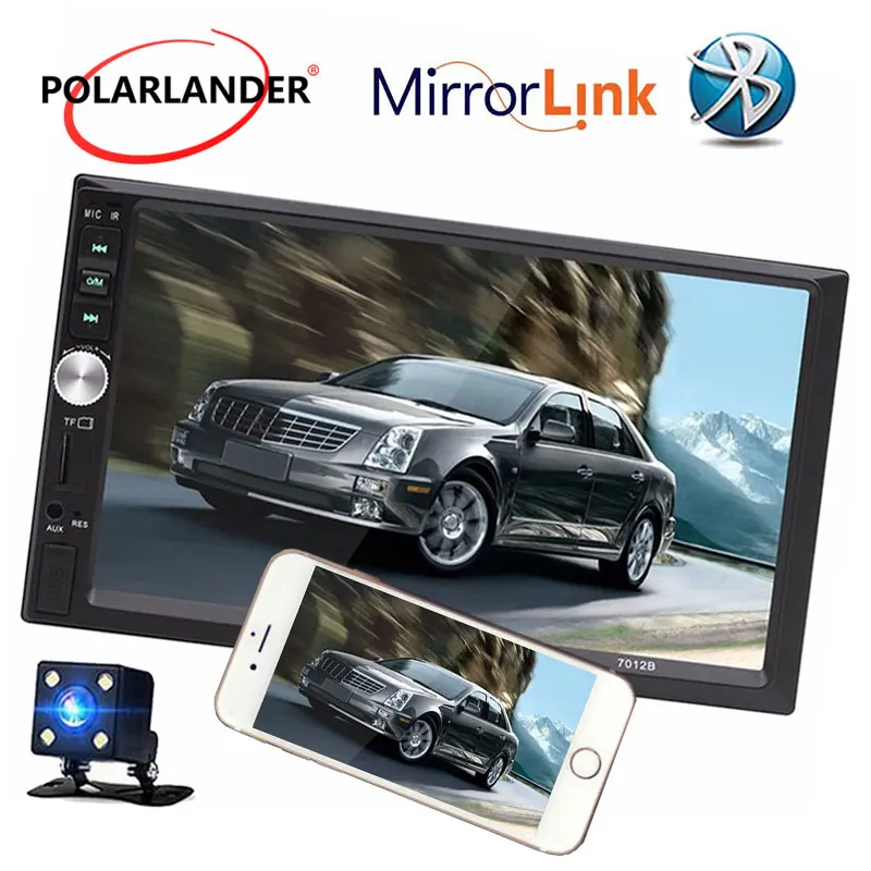 

USB SD AUX FM Rearview Camera 12V Car Digital Audio MP5 player 7 inch Bluetooth Touch screen 2 Din Stereo Car Radio Mirror Link
