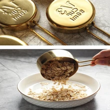 Набор измерительных чашек из нержавеющей стали, 4 шт., Медные Кухонные измерительные инструменты для выпечки, кофе, чая, кондитерские изделия, кухонные принадлежности