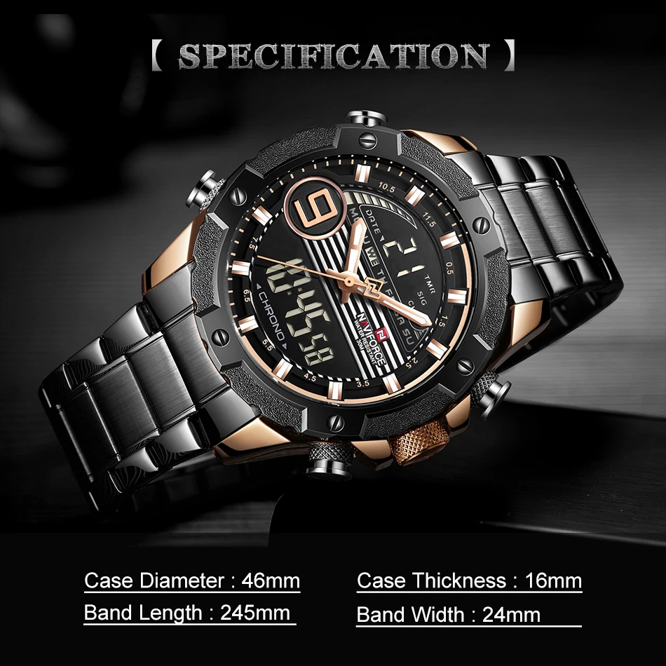 NAVIFORCE Men Creative Fashion Quartz Wrist Watch Waterproof Men's Military Sport Watches Business