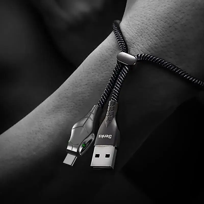 Benks D27 черный мамба Змея Форма USB кабель адаптер для iphone ipad pro 2018 micro type C samsung huawei xiaomi|