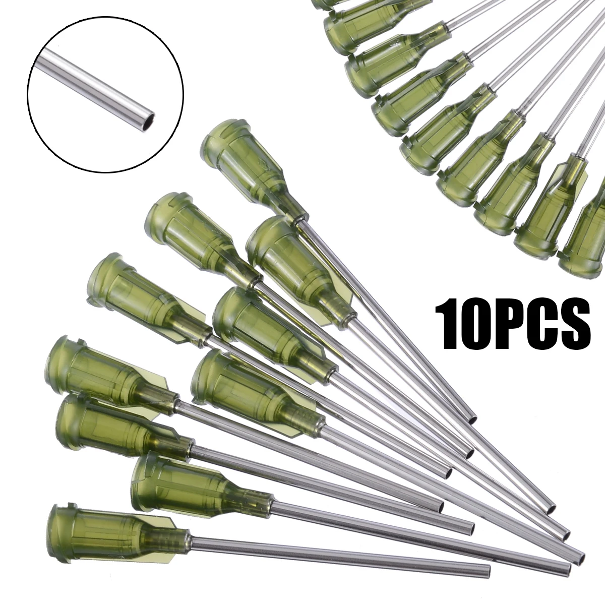 

10pc Syringe Needle Tips Stainless Steel Blunt Dispensing Needles Syringe Needle Tips 1.5" 14 Gauge for Liquid Dispenser Syringe