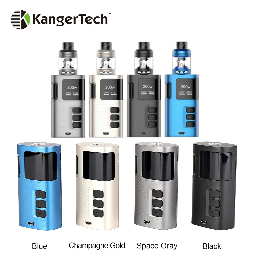 

Hot 200W Kangertech Ripple TC Kit vs Ripple Mod Box & 3.5ml Ripple Tank no 18650 Battery Vape Kit VS Subox Mini C/ Drag 2