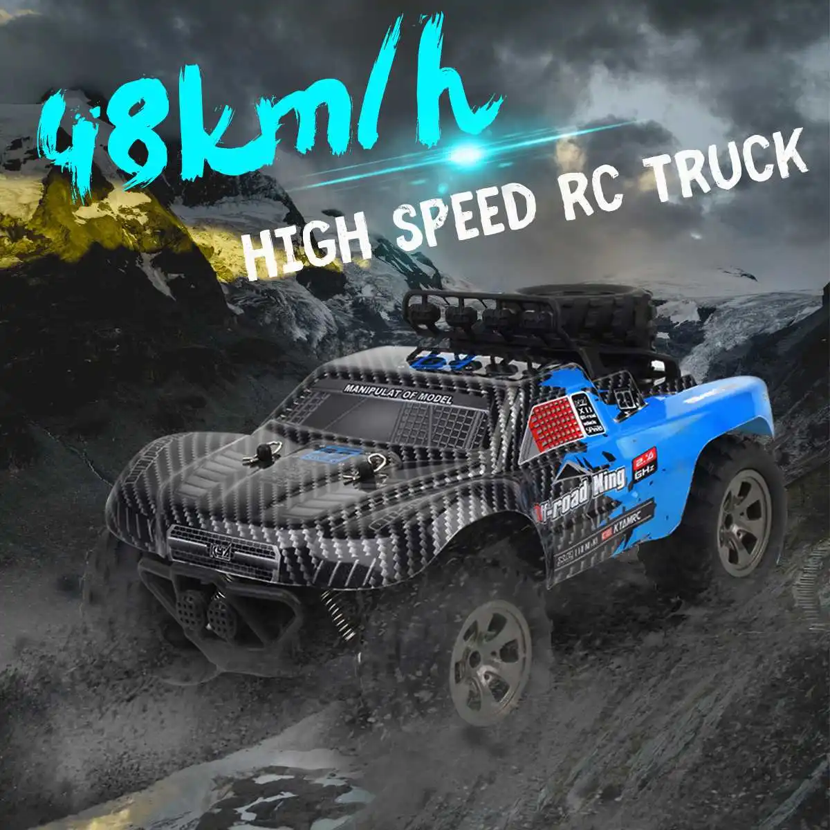 

New Electric RC Car 2.4G 48KM/H High Speed Racing Car Climbing Remote Control 1:18 RC drift Off-Road Truck Toys For Boys Kids