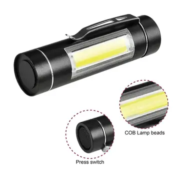 

Outdoor Mini Portable Mini Strong Zoom Light Flashlight LED Clip Penlight Torch Light Lamp