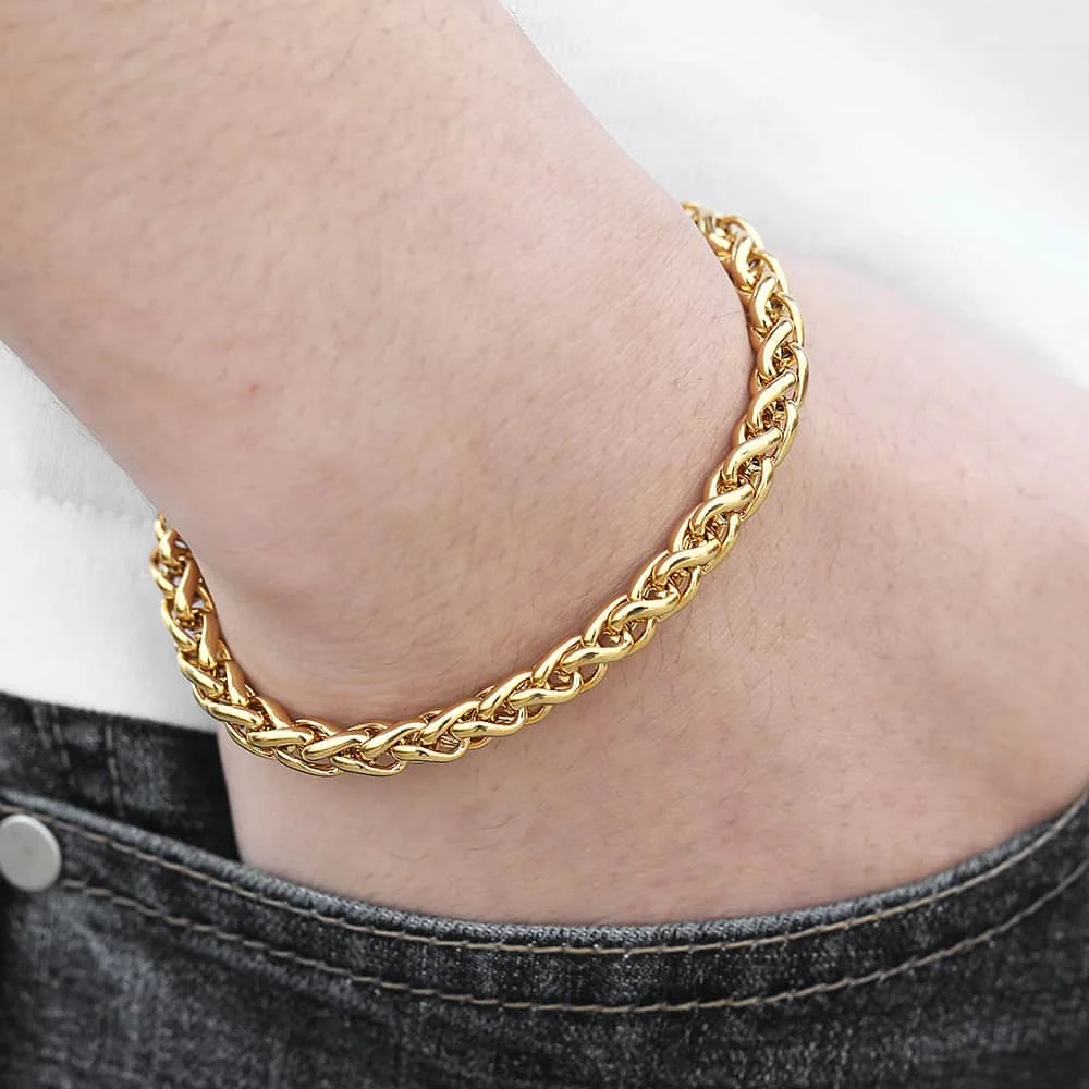 Браслет цепочка унисекс из нержавеющей стали 7 11 дюймов|bracelet chamilia|bracelet stampsbracelet