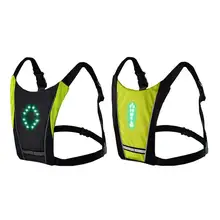 Велосипедный жилет светодио дный беспроводной безопасности указатель поворота жилет ночной велосипед Предупреждение езда предупреждение направляющий свет жилет наружные принадлежности