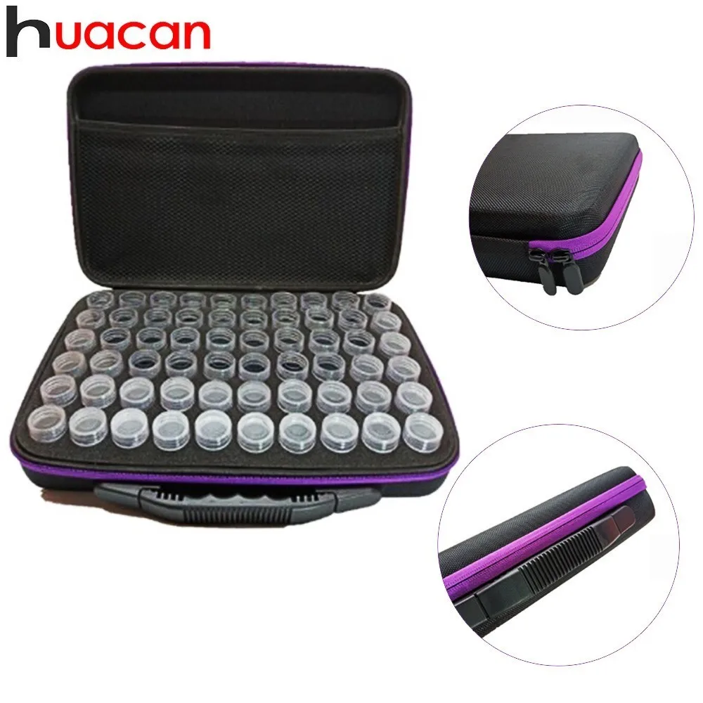 

HUACAN Diamond Painting Box Tool Diamond Embroidery Accessories 60Lattices Dismountable Rhinestones Cases Storage Carry Case