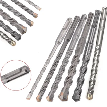 

160mm 6/8/10/12/14/16mm Twist Drill Bit Twin Spiral Round Shank Hammer Drill Bits Woodworking Tools For Electric Hammer