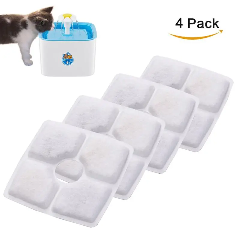 

4pcs/Set Pet Activated Carbon Square Filter Water Fountain Filter Dog Cat Automatic Spring Drinker Feeder Filter