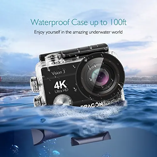 AKASO DragonTouch 4K Экшн-камера 16MP Vision 3 170 широкоугольная WiFi Спортивная камера для подводного плавания Водонепроницаемая камера с дистанционным управлением