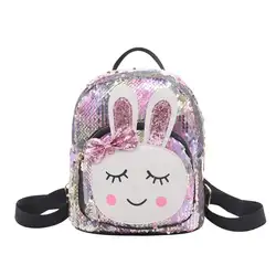 Милые для женщин Кролик Рюкзаки с пайетками обувь для девочек Bling Путешествия плеча школьные ранцы подростков рюкзаки Новинка 2019 года