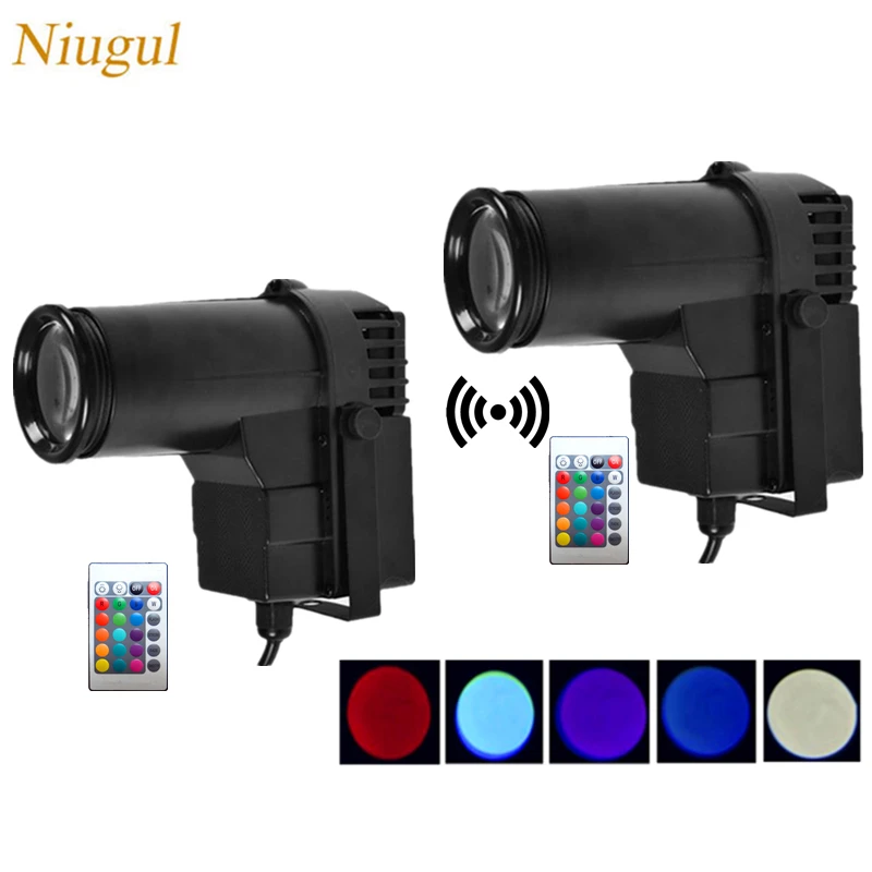 

2pcs/lot Wireless Remote Control RGB 10W LED Spot Light/LED pinspot Light /LED Beam Stage Effect Lighting Party Spotlight Lamps