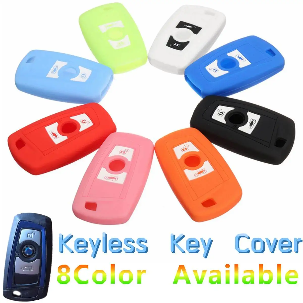 

2 Buttons Silicone Cover Fob Case Shell For BMW 1 2 3 5 7 Series F10 F20 F30