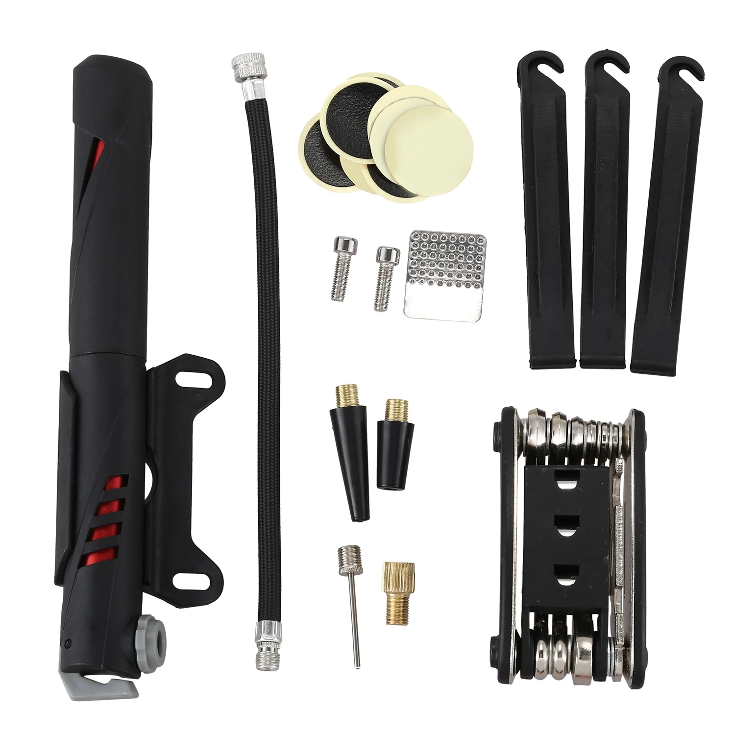 Promotion! bicycle repair set in bag multitool &amp high-quality mini air pump and tire lever self-adhesive patches incl caref | Дом и сад