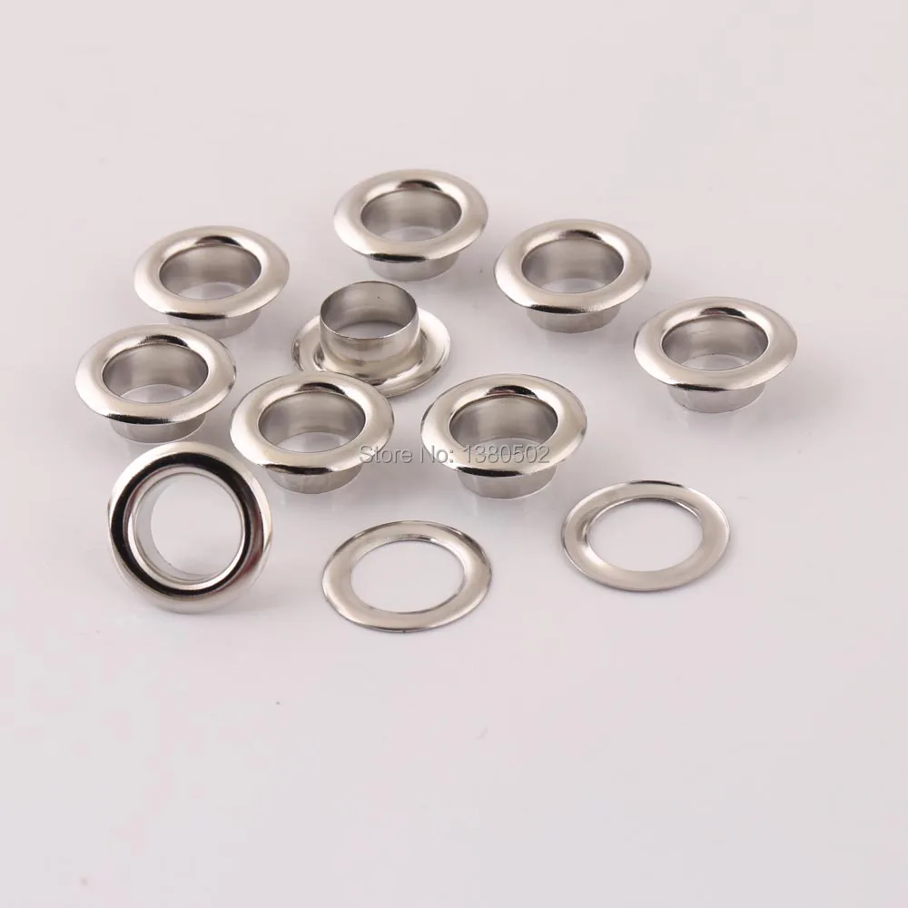 

100pcs/lot 13mm outer Copper Silver color garment Eyelets with washer Grommet for bag belt clothes decoration