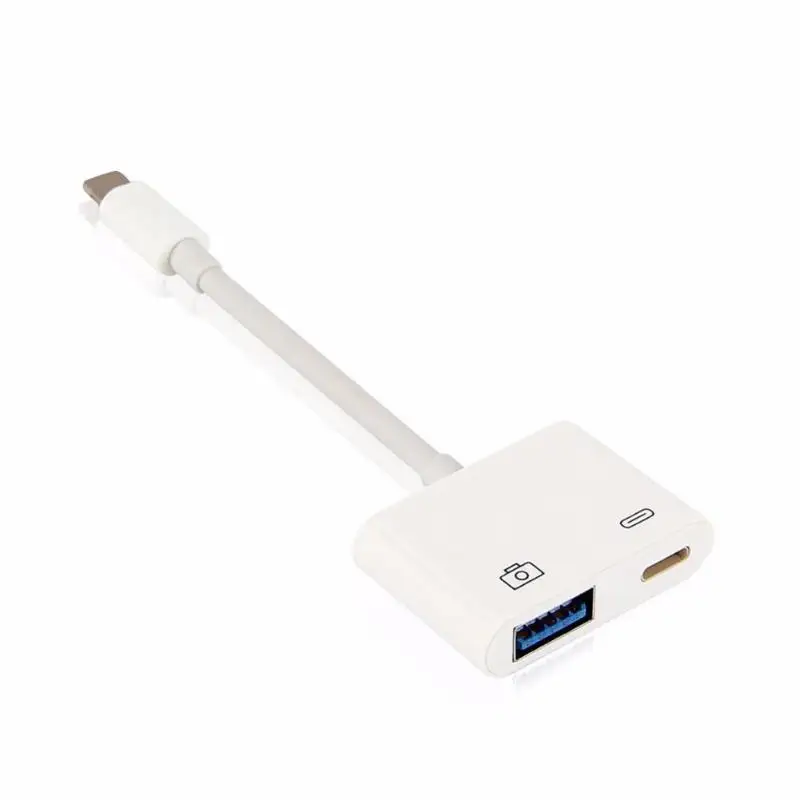 2 в 1 комплект для подключения камеры 8Pin к USB OTG Кабель адаптер iPhone iPad 5 5S 6 6s 7 8 plus