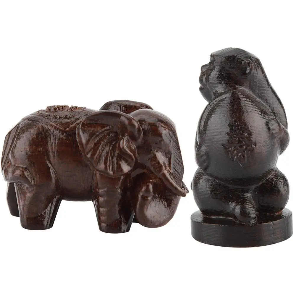 

Wooden Statue Decor Chinese Style Wood Crafts Lucky Carving Boutique Ornament Home Office Decor