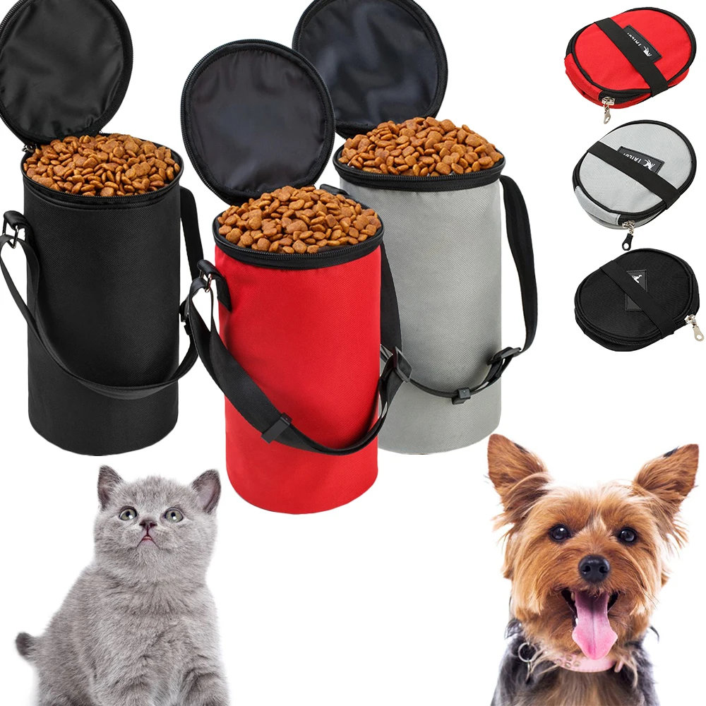 

Foldable Oxford Cloth Pet Bowl Waterproof Pet Feeding Bag Dogs Feeding Bowls Travel Food Feeding Bowls For Dogs Cats Food Bags