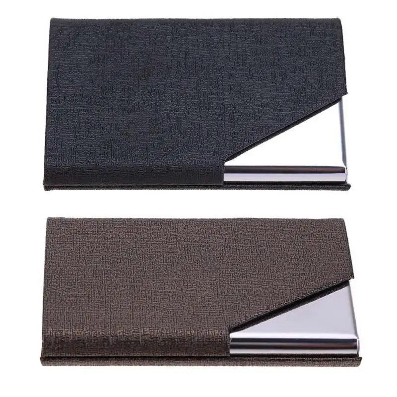 

Fashion Business Stainless Steel Coarse Lines Card Box Case Card Holders