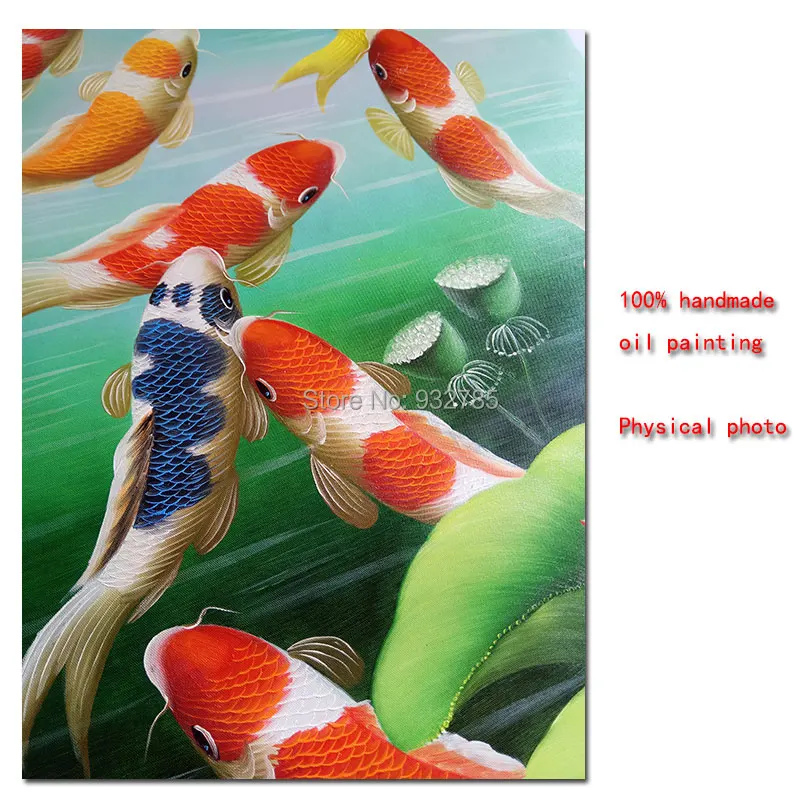 Koi fish фэн шуй Лотос необычный карп ручная роспись Современная картина маслом