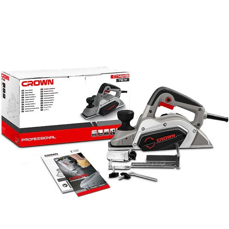 Рубанок электрический CROWN CT14019X (Мощность 710 Вт ширина обработки 82 мм глубина до 2 5