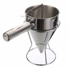 Stainless Steel Small Octopus Balls Making Funnel Cupcakes Baking Dispenser with Rack for Kitchen Utensils Funnel Tools Stainless Steel Small Octopus Balls Making Funnel Cupcakes Baking Dispenser with Rack for Kitchen Utensils Funnel Tools