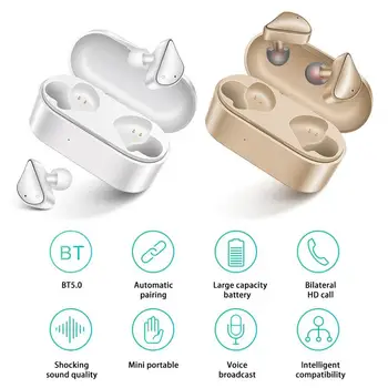 

Mini Wireless Bluetooth 5.0 Earbuds Support Noise Reduction Sports Earphones Stereo In-Ear Earphone Waterproof With Charging Box